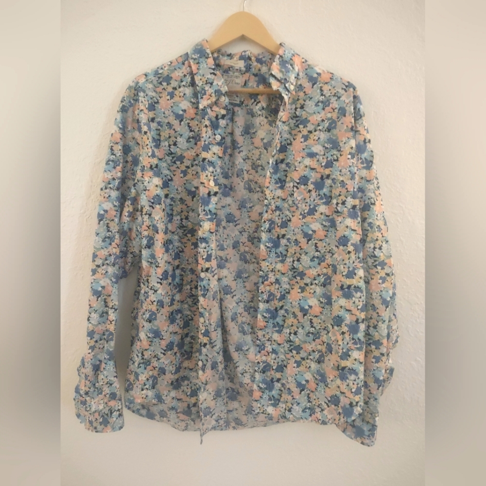 J. Crew Long Sleeve Floral Button-up